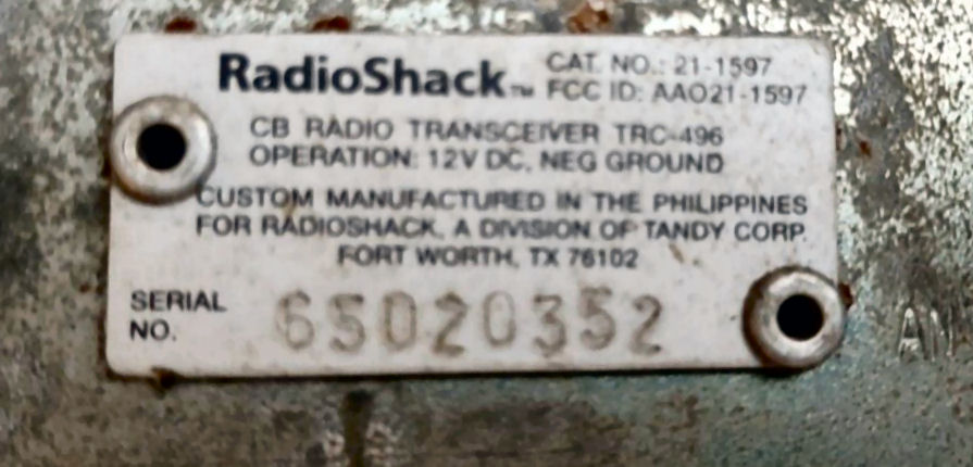 RadioShack TRC-496 {USA Catalog Number: 21-1597}