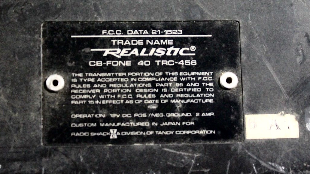 Realistic TRC-456 {USA Catalog Number: 21-1523}